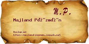 Majland Pázmán névjegykártya